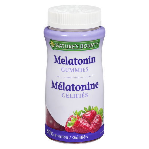 Nature's Bounty Melatonin 2.5 mg Strawberry Gummies, 60 Count