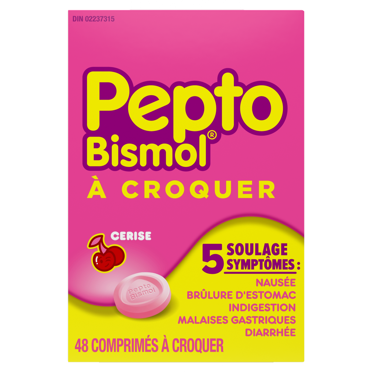 Pepto Bismol Chewable Tablets, Cherry Flavour, 48 Tablets