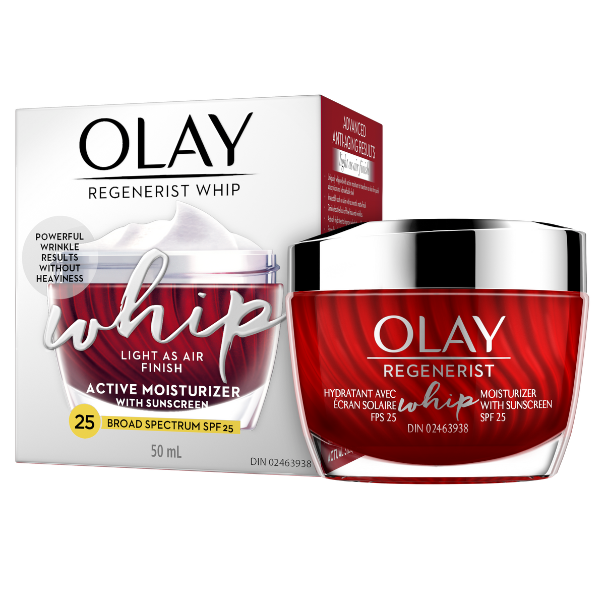 Olay Regenerist Whip Face Moisturizer SPF 25, 50 mL