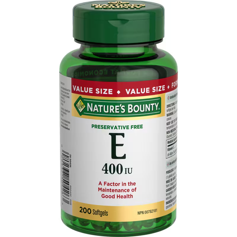Nature's Bounty Vitamin E 400 IU, 200 Softgels