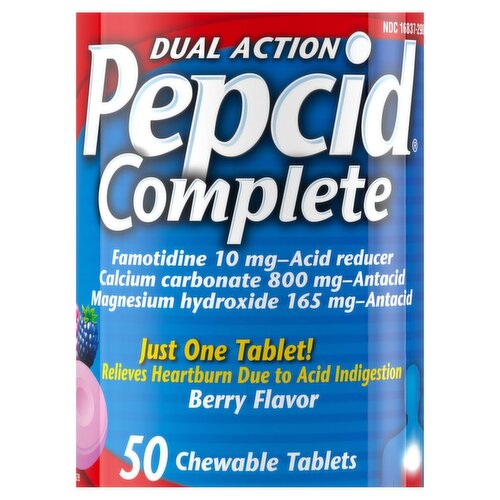 Pepcid Complete Berry Flavour Chewable Tablets, 50 Count