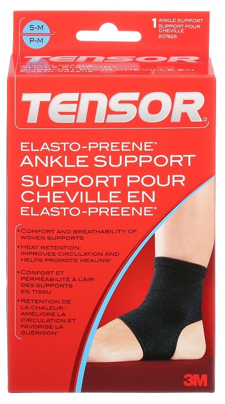Tensor Compression Ankle Support, Small/Medium, Black