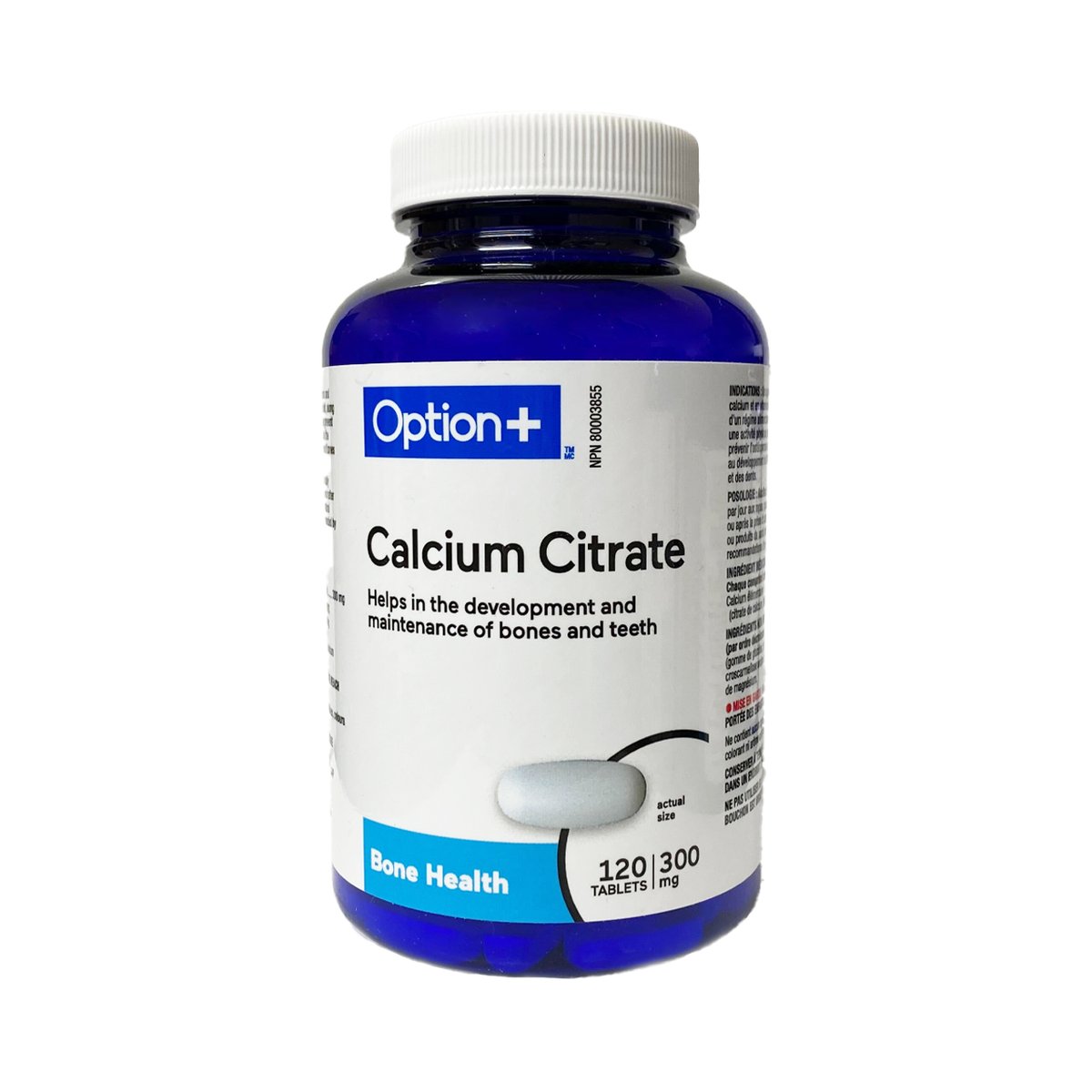 Option+ Calcium Citrate 300 mg Tablets, 120 Count