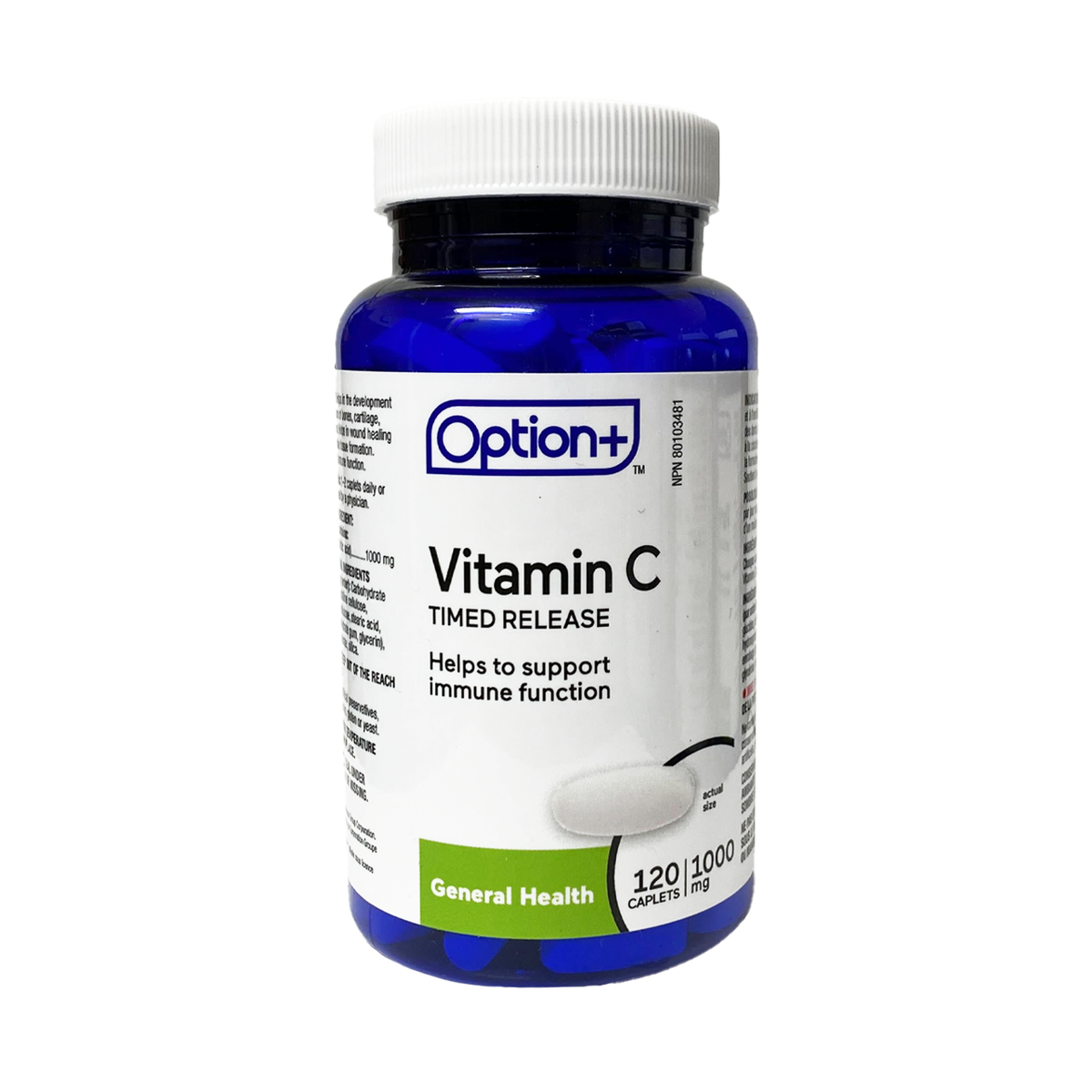 Option+ Vitamin C 1000 mg Caplets, 120 Count