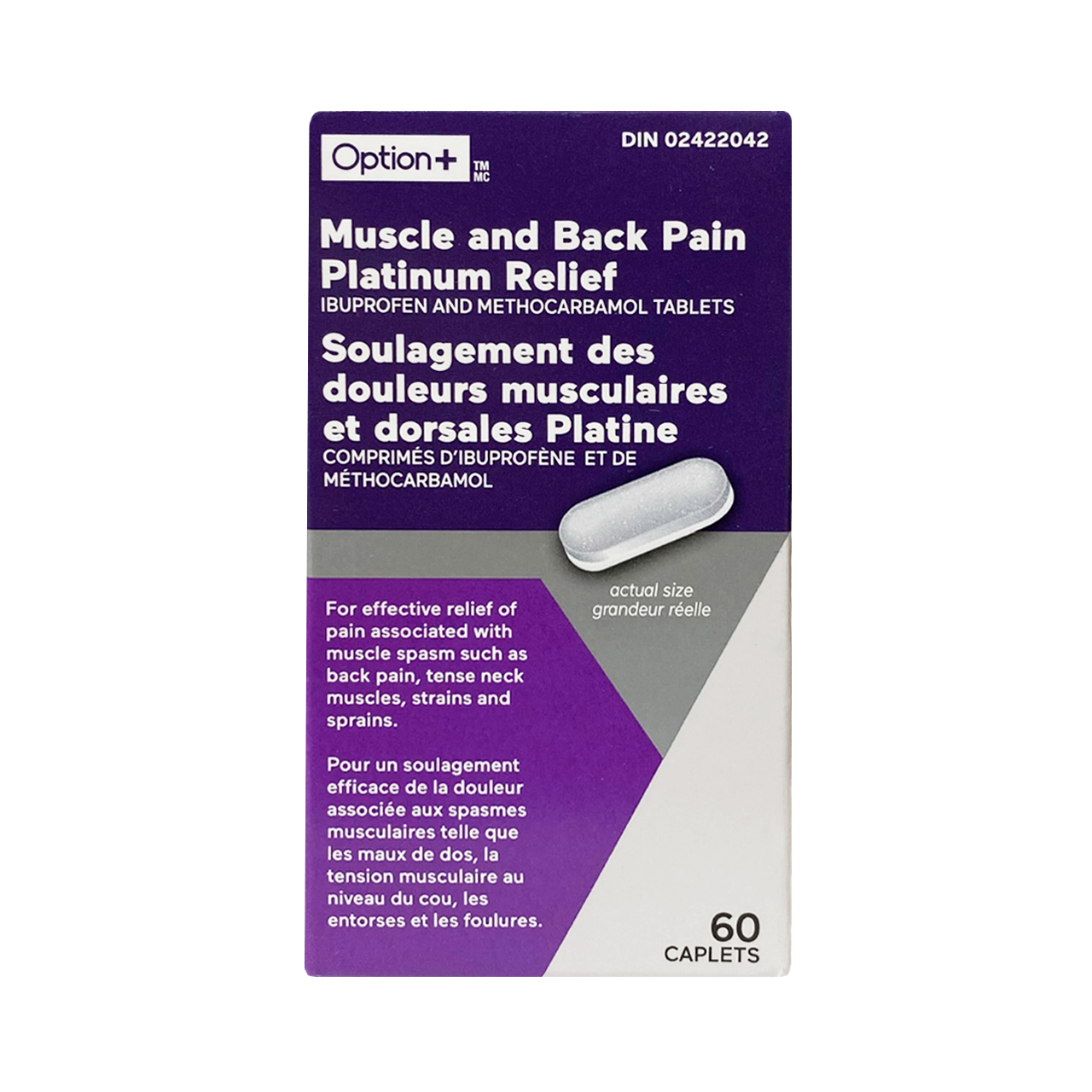 Option+ Muscle & Back Pain Platinum Relief – 60 Caplets