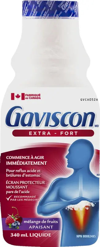 Gaviscon Extra Strength Soothing Liquid, Fruit Blend, 340 mL
