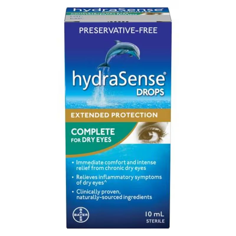 hydraSense Complete Eye Drops for Dry Eyes, Preservative-Free, 10 mL