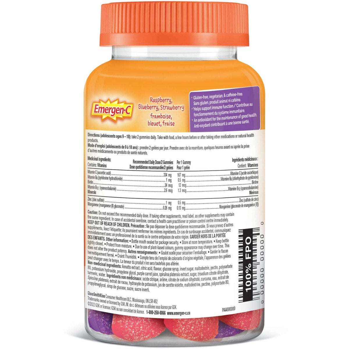 Emergen-C Junior Berry Bash Gummies, 44 Gummies