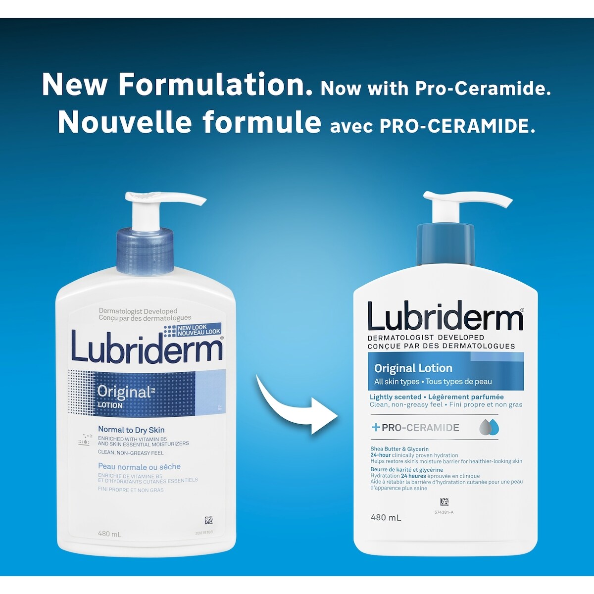 Lubriderm Original Lotion with Shea Butter, Glycerin & Pro-Ceramide, 480 mL