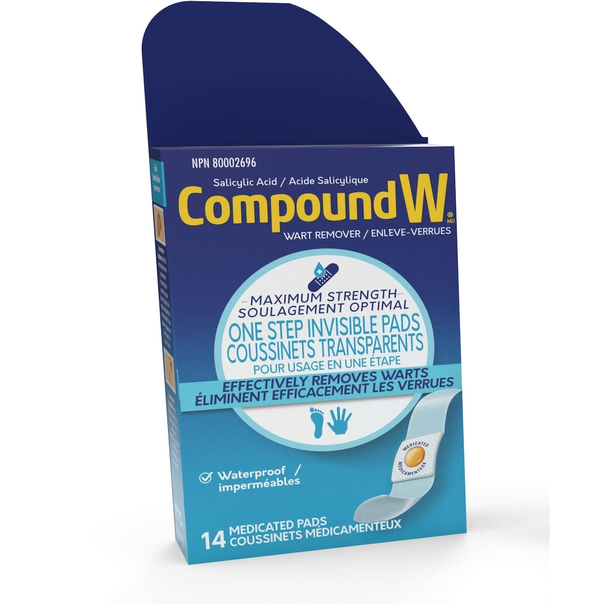 Compound W Maximum Strength One Step Invisible Pads, 14 Medicated Pads