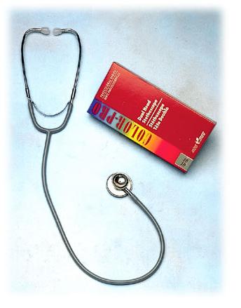 Color-Pro Dual Head Stethoscope, Black Tubing