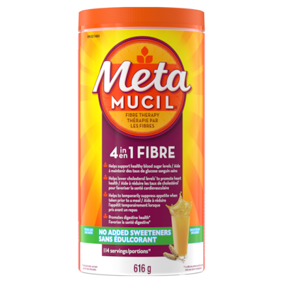 Metamucil Smooth Texture No Added Sweeteners Unflavoured Psyllium Husk Powder 616 g