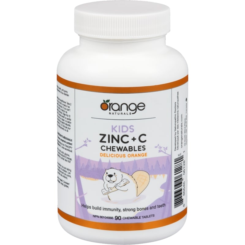 Orange Naturals Kids Zinc + C Chewables, Delicious Orange, 90 Chewable Tablets