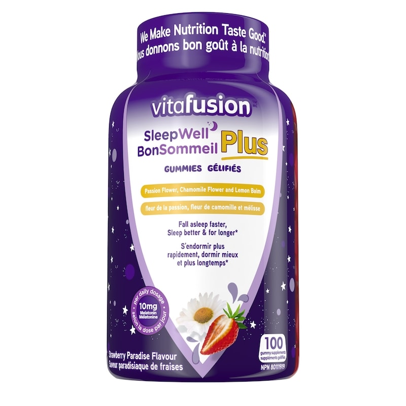 Vitafusion SleepWell Plus Melatonin Gummies, 10 mg, 100 Gummies