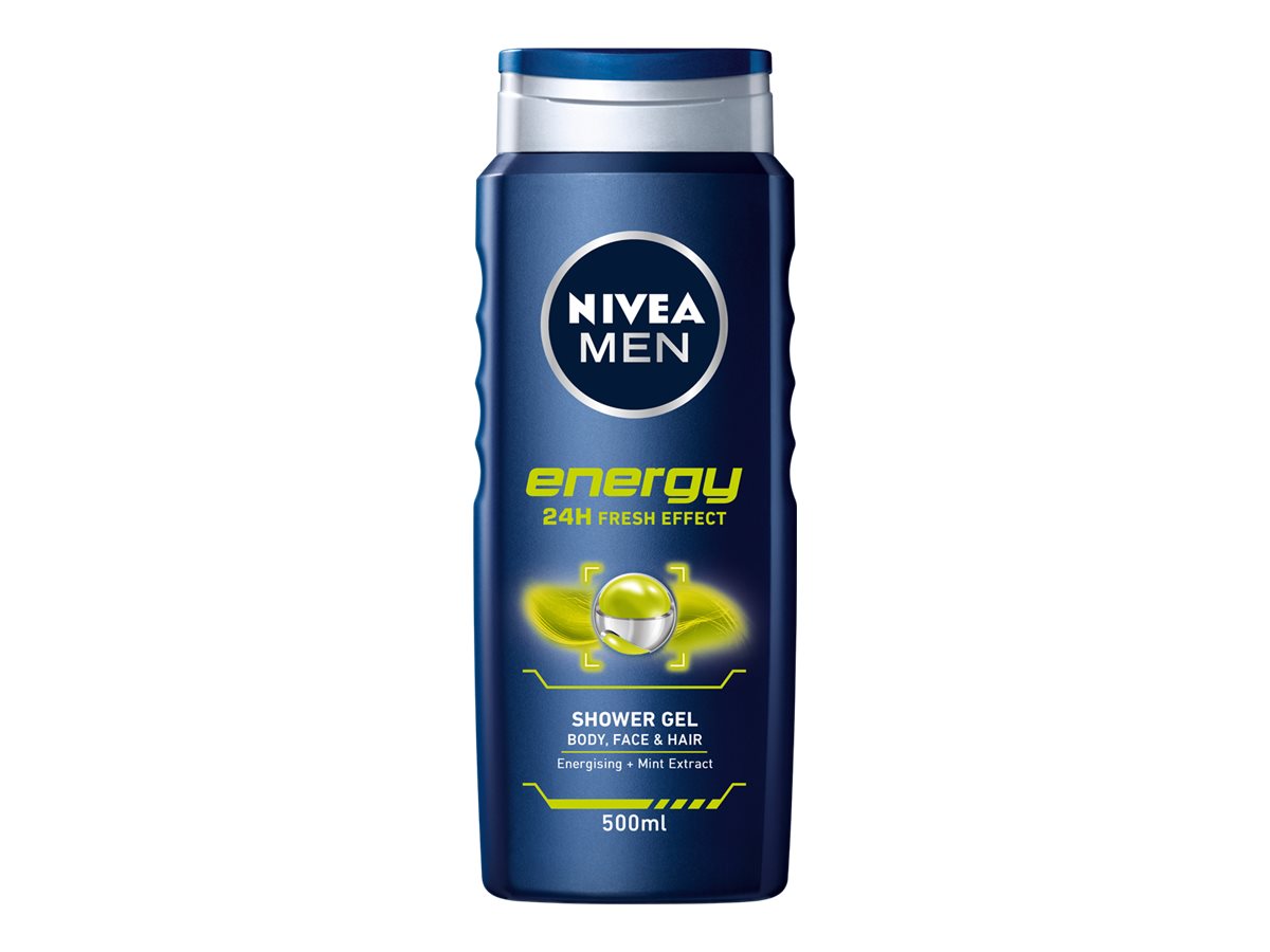 NIVEA MEN Energy 3-in-1 Shower Gel for Body, Face & Hair, 500 mL