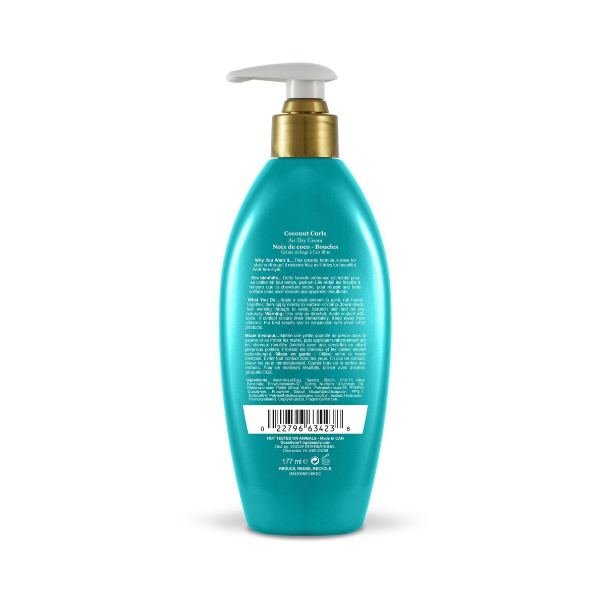 OGX Locking + Coconut Curls Air Dry Cream, 177 mL