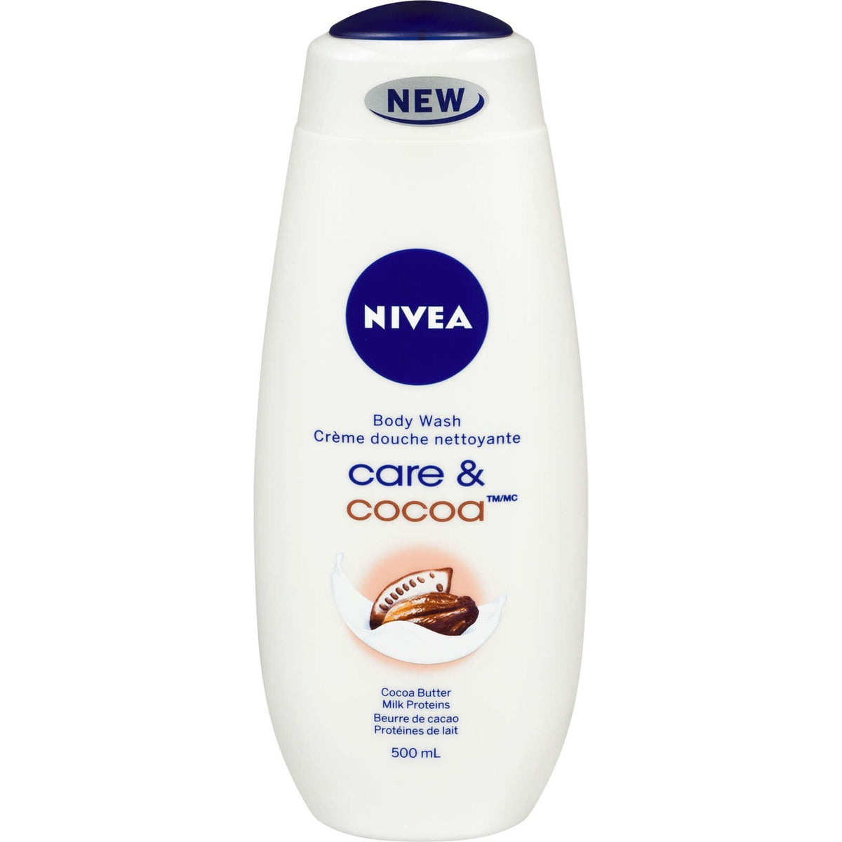 NIVEA Care & Cocoa Body Wash with Cocoa Butter & Macadamia Oil, 500 mL