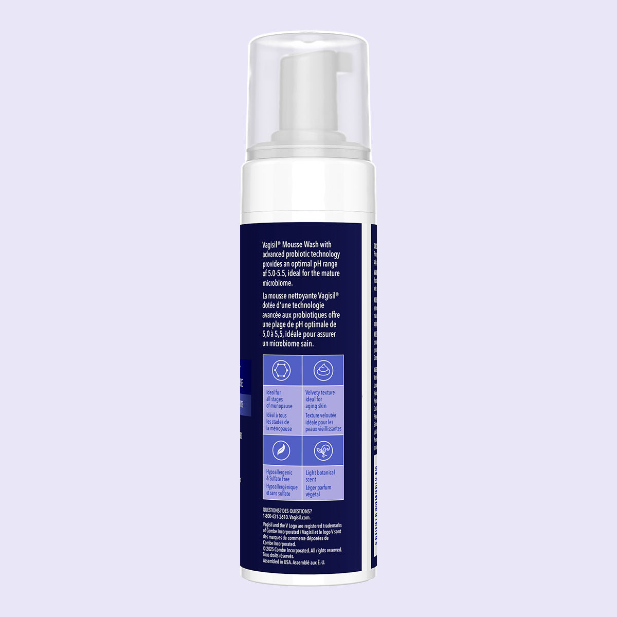 Vagisil Menopause Support Probiotic Mousse Wash, 180 mL
