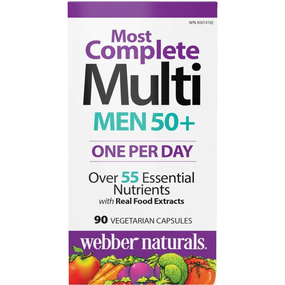 Webber Naturals Most Complete Multi for Men 50+ 90 Vegetarian Capsules