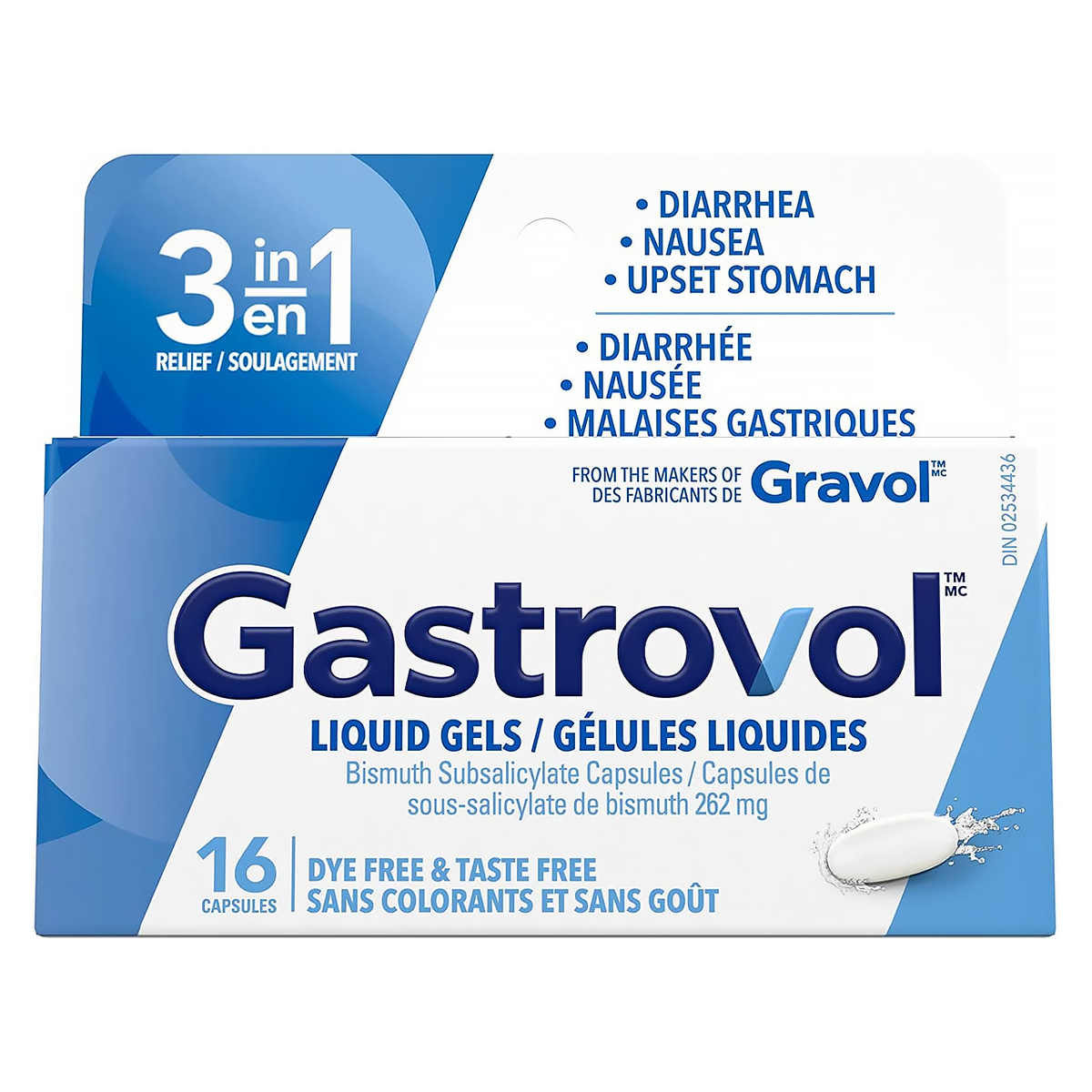 Gastrovol 3-in-1 Liquid Gels, 262 mg, 16 Capsules