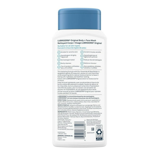 Lubriderm Original Body + Face Wash, 473 mL