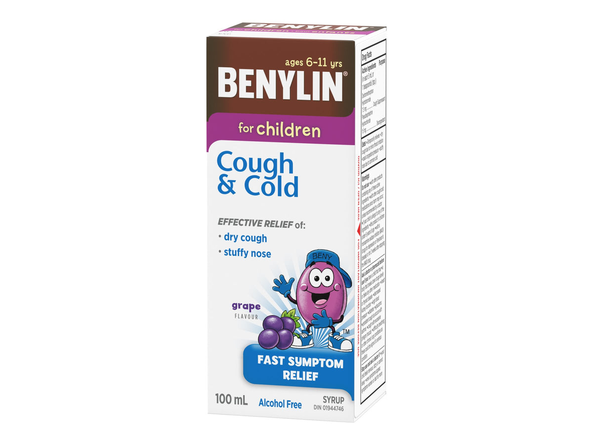 BENYLIN For Children Cough & Cold Syrup, Grape, 100 mL