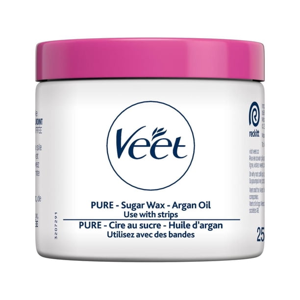 Veet PURE Sugar Wax Kit with Argan Oil for Body & Face, 250 mL