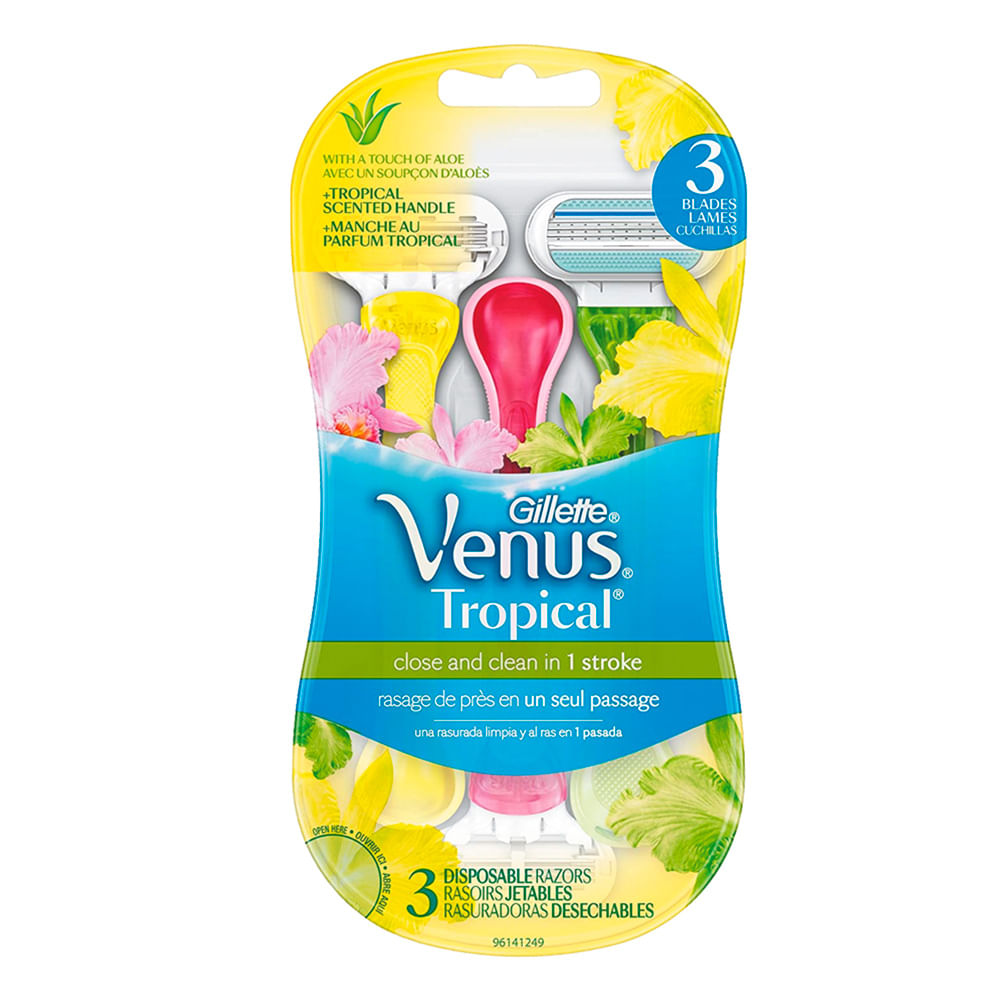 Gillette Venus Tropical Disposable Razors, 3 Count