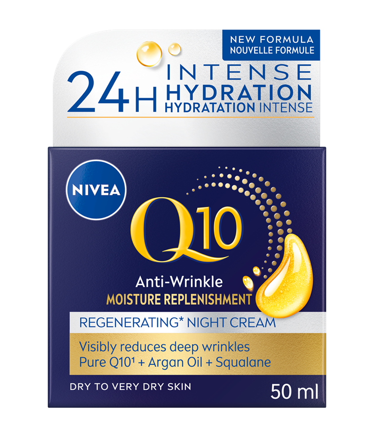 NIVEA Q10 Moisture Replenishment Night Cream, 50 mL
