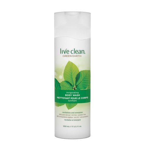 Live Clean Green Earth Invigorating Body Wash, 300 mL + 200 mL Bonus (500 mL)