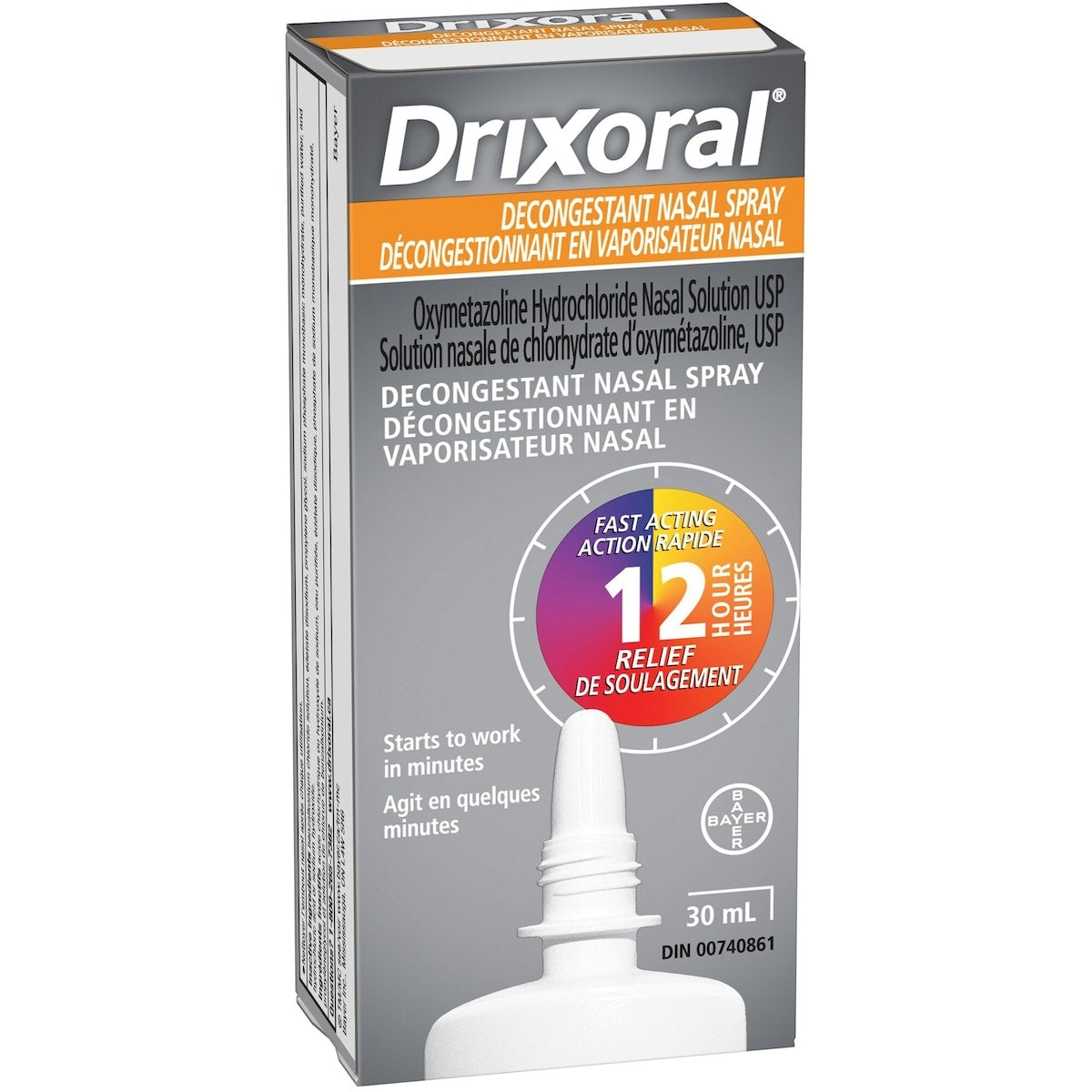 Drixoral Decongestant Nasal Spray, 12 Hour Relief, 30 mL