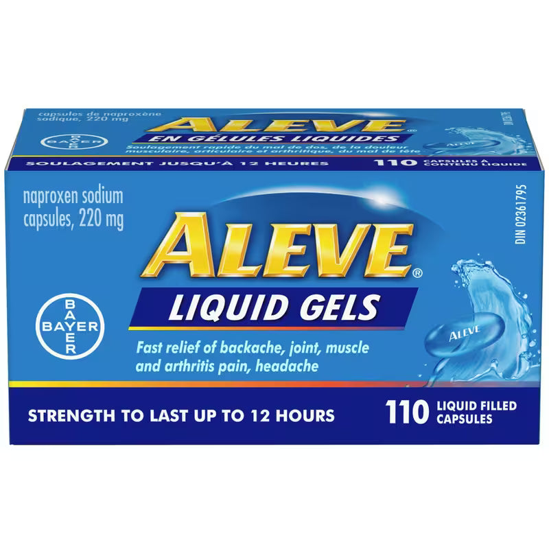 Aleve Liquid Gels Naproxen Sodium 220 mg, 110 Liquid-Filled Capsules