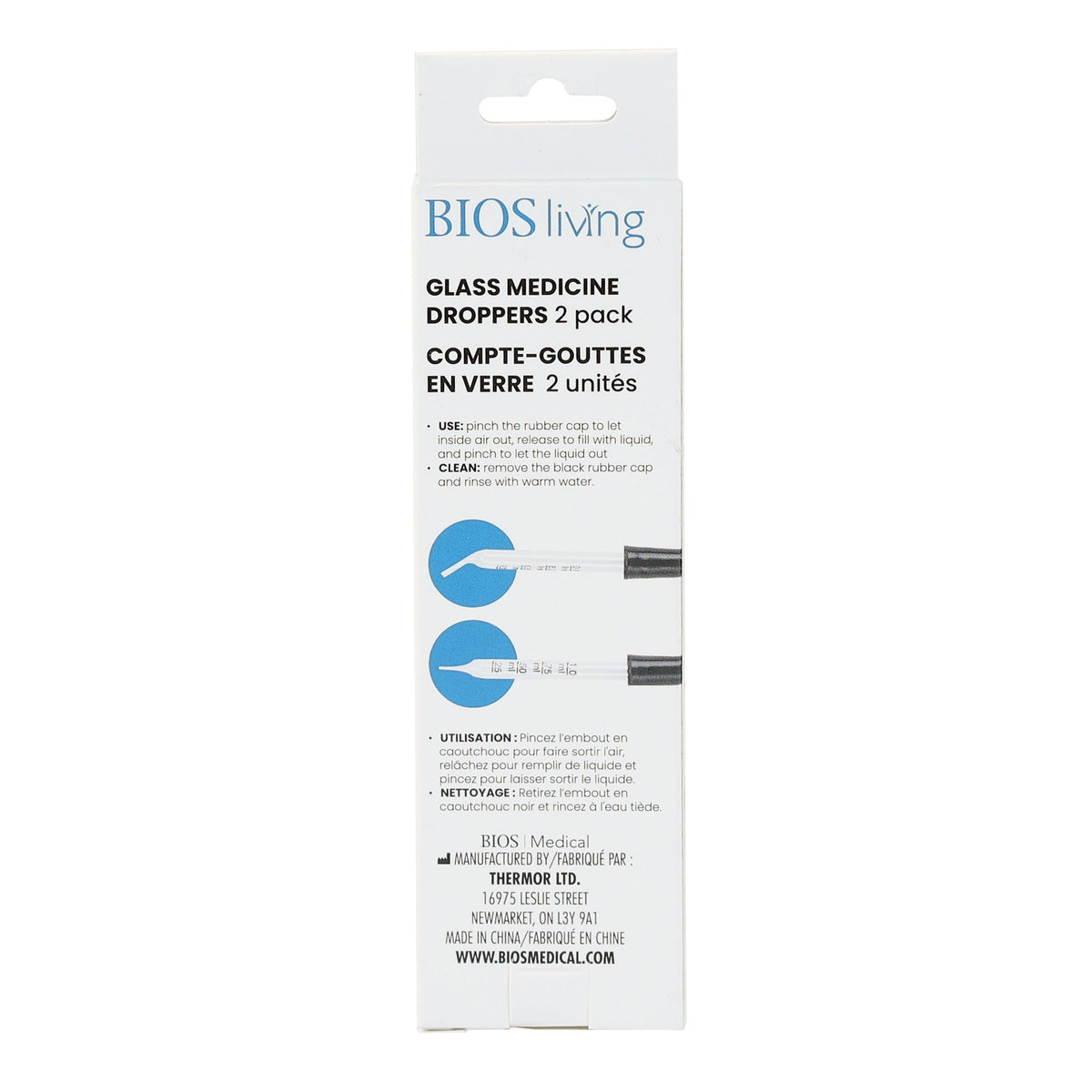 Glass Medicine Droppers, 2 Pack