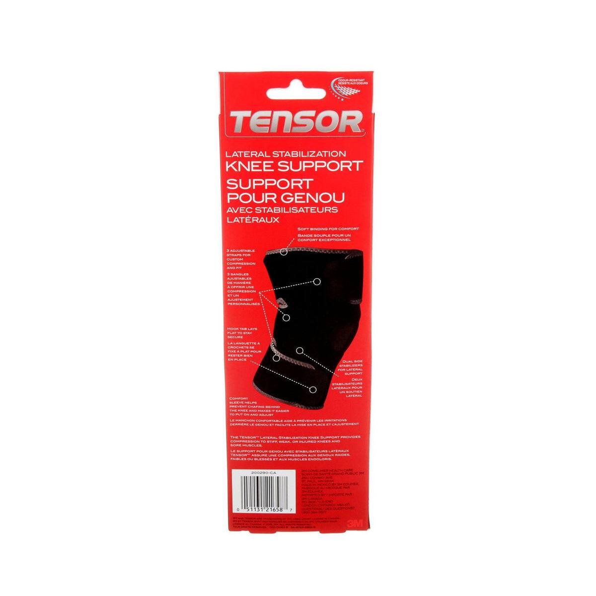 Tensor Lateral Stabilization Knee Support, Adjustable, Black/Grey