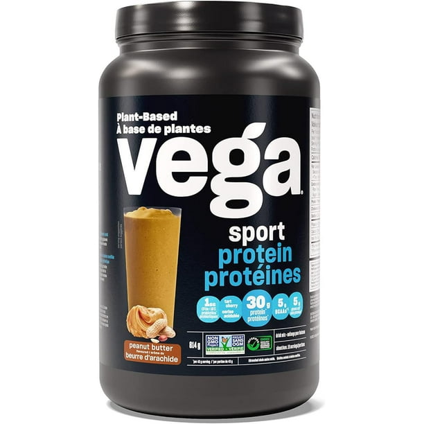 Vega Sport Peanut Butter Flavoured Plant-Based Protein Powder, 814 g