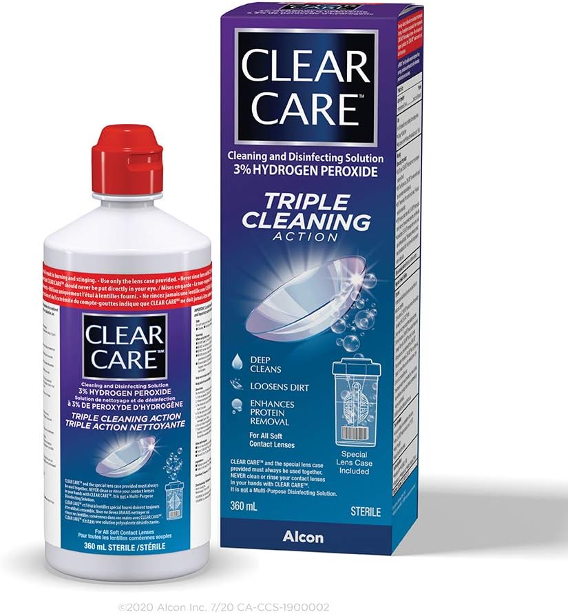 Clear Care Hydrogen Peroxide Contact Lens Cleaning & Disinfecting Solution, 360 mL