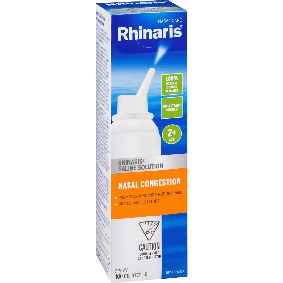 Rhinaris Saline Solution Nasal Congestion Spray, 100 mL