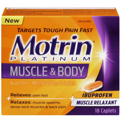 Motrin Platinum Muscle & Body Pain Relief Caplets, 18 Caplets