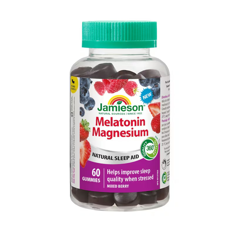 Jamieson Melatonin Magnesium Gummies, Mixed Berry Flavour, 60 Count