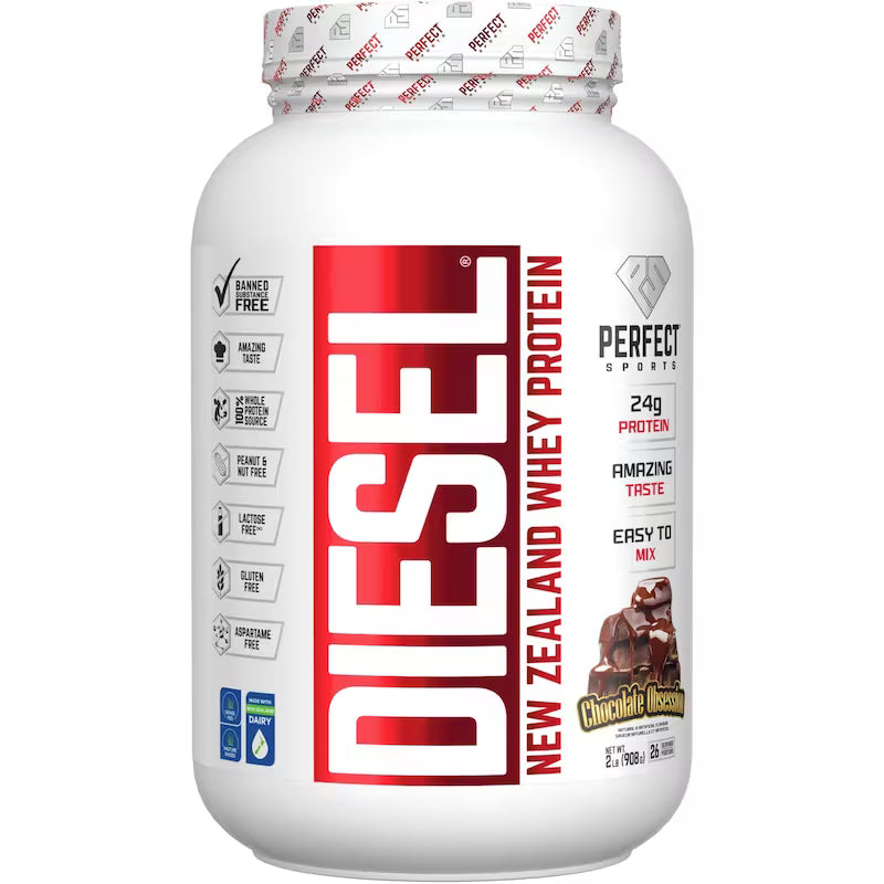 Perfect Sports DIESEL New Zealand Whey Protein, Chocolate Obsession, 908 g