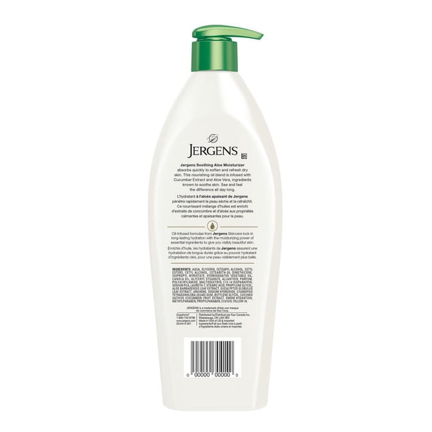 Jergens Soothing Aloe Moisturizer, 620 mL