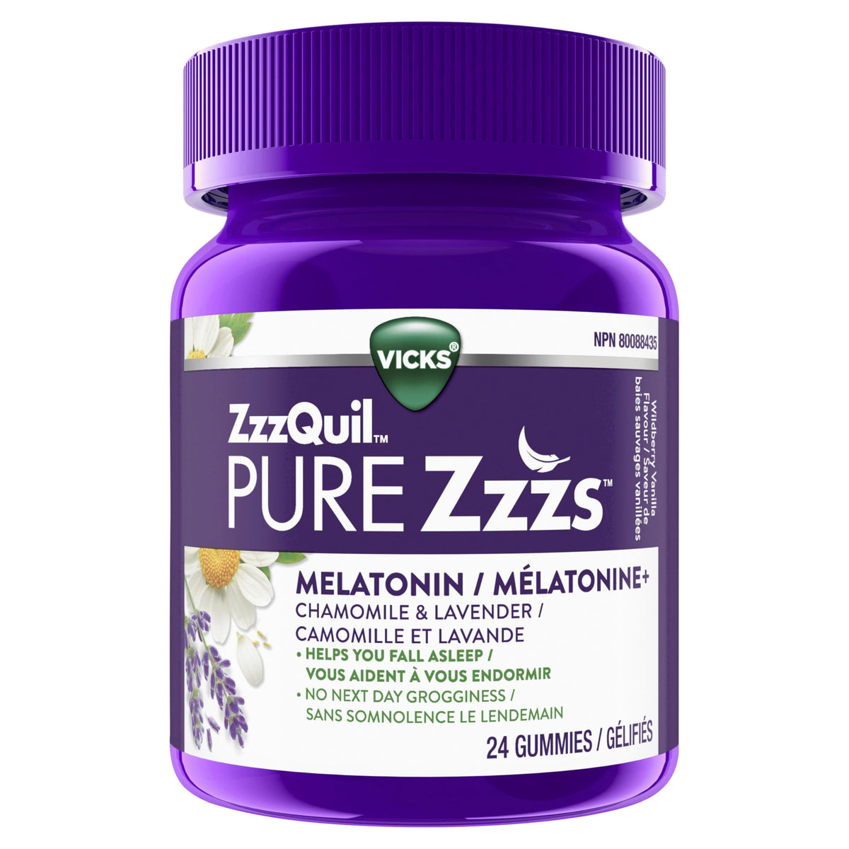 Vicks ZzzQuil PURE Zzzs Melatonin Gummies, 24 Count