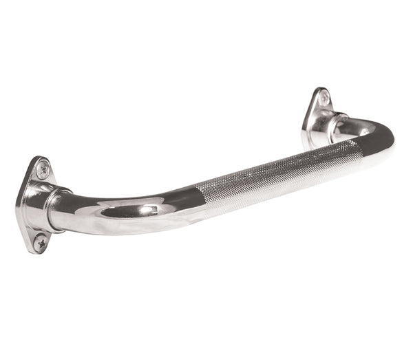 AquaSense Knurled Chrome Grab Bar with Rotating Flange, 16 in