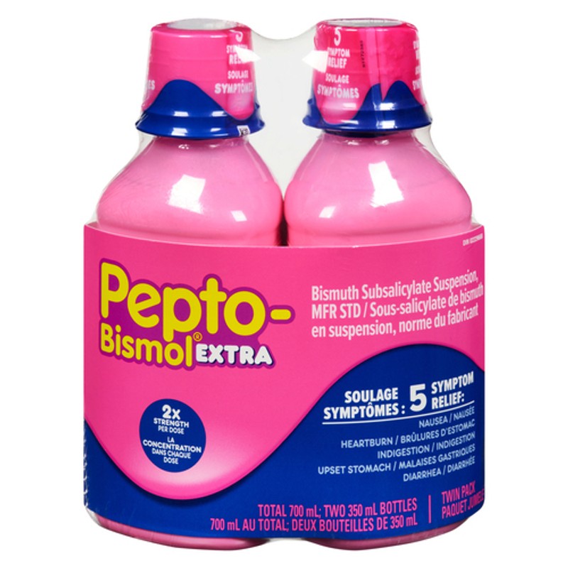 Pepto Bismol Extra Strength Original Liquid Formula, 2 x 350 mL