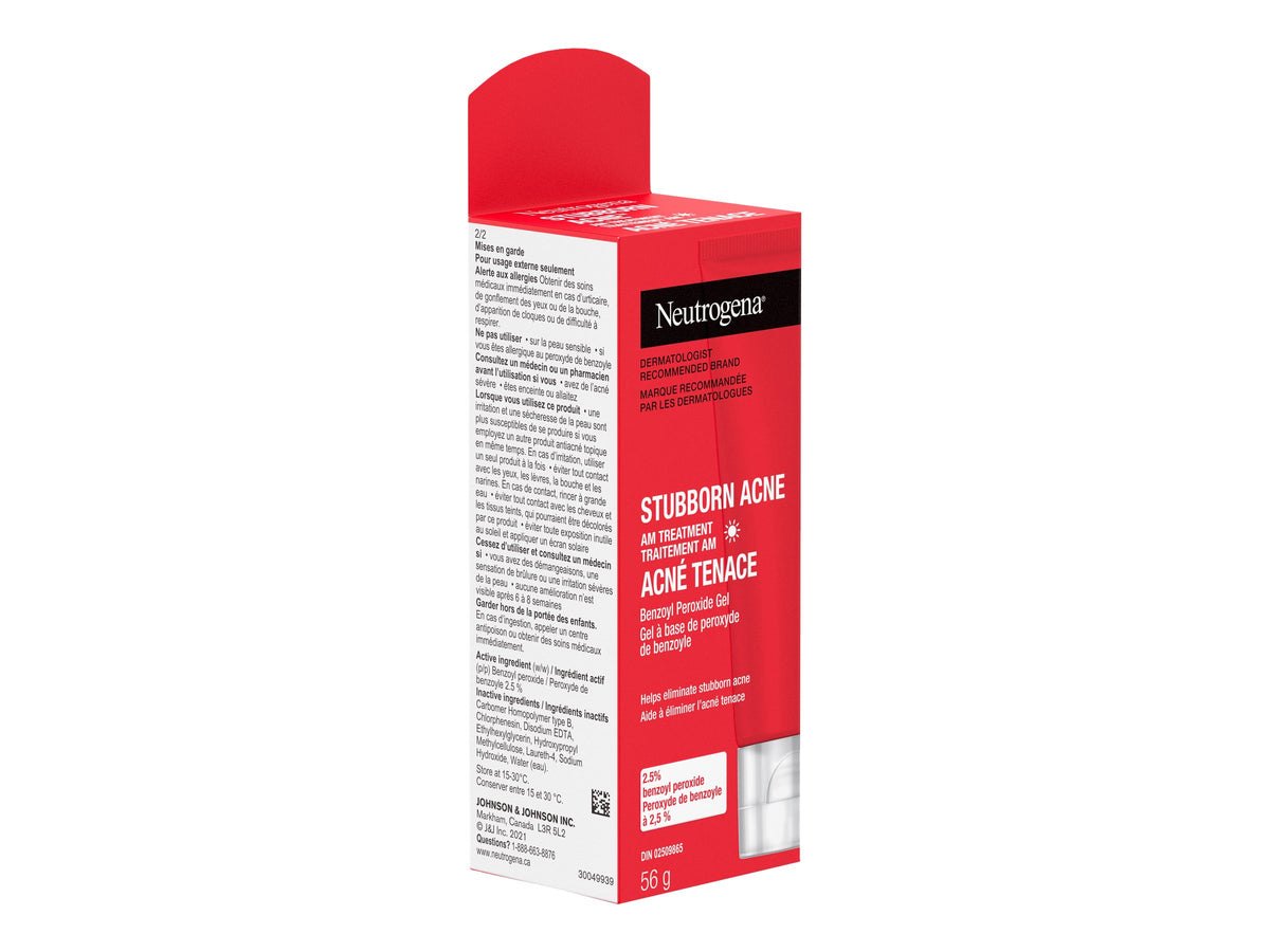 Neutrogena Stubborn Acne AM Treatment, 2.5% Benzoyl Peroxide, 56 g