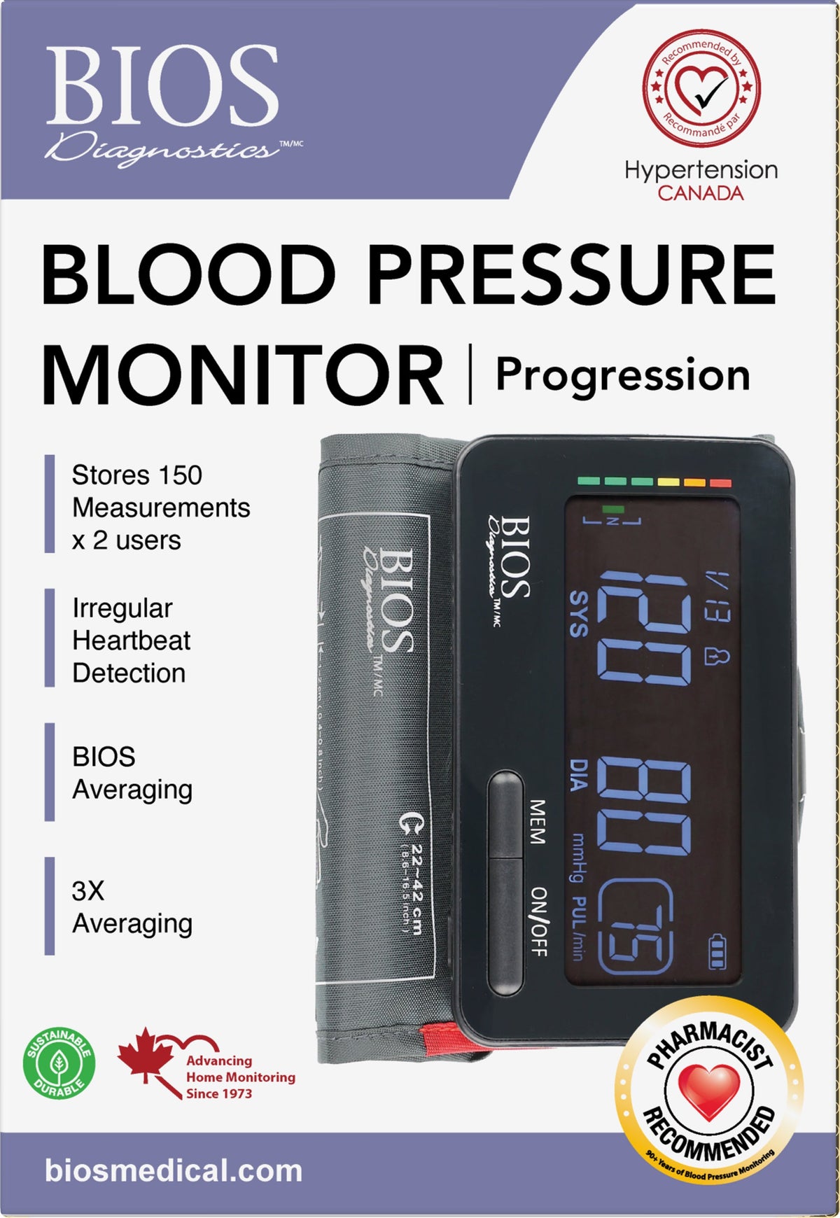 BIOS Diagnostics Progression Upper Arm Blood Pressure Monitor