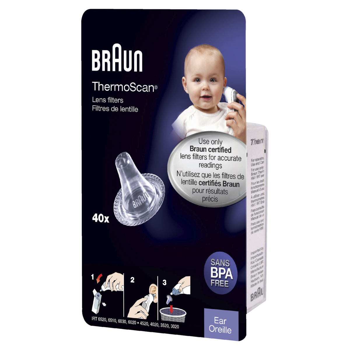 Braun ThermoScan Lens Filters for Ear Thermometers, 40 Count