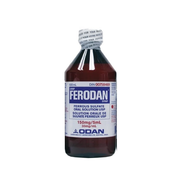 Ferodan Ferrous Sulfate Oral Solution USP 150 mg/5 mL, 500 mL