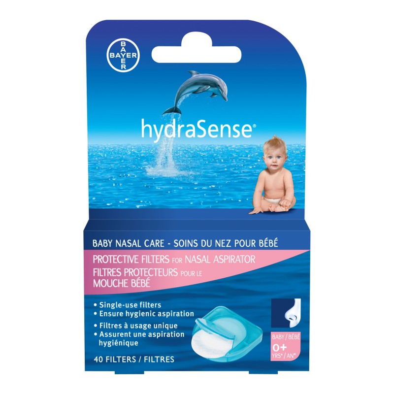 hydraSense Baby Nasal Aspirator Protective Filters, 40 Filters
