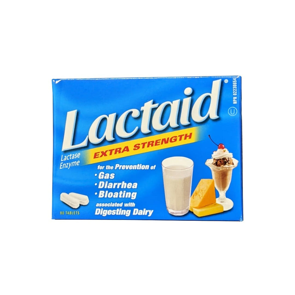 Lactaid Extra Strength Lactase Enzyme Tablets, 80 Tablets